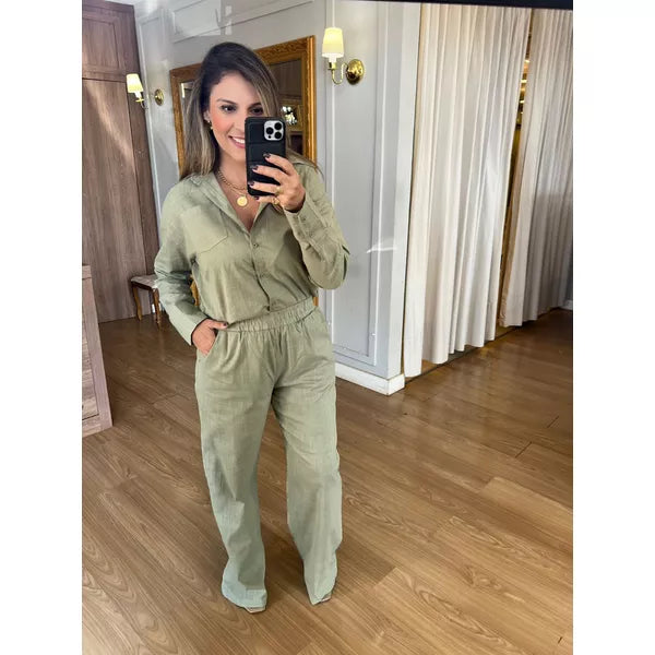 CONJUNTO CALÇA E CAMISA 100% ALGODÃO EVA