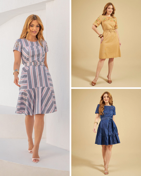 Trio Encantado - Compre 1 e leve 3 vestidos incríveis (+BRINDE ESPECIAL)