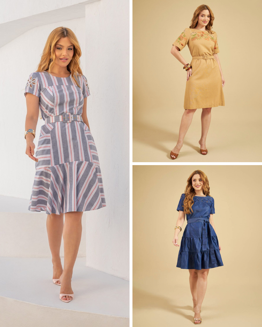 Trio Encantado - Compre 1 e leve 3 vestidos incríveis (+BRINDE ESPECIAL)
